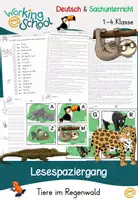 Vorschau - Arbeitsblätter - Lesespaziergang | Tiere im Regenwald | differenziert - Deckblatt