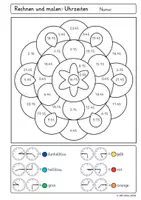 Vorschau - Arbeitsblätter - ⏰Uhrzeiten Rechenmandalas Klasse 1/2 | volle, halbe, Viertelstunden & 5-Minuten-Schritte - Seite 3