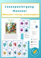 anteprima - Altro tipo di materiale - Tedesco Deutsch DaZ Lesespaziergang Monster genau lesen - Pagina di copertina