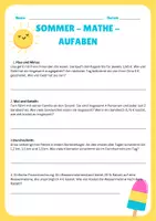 Vorschau - Arbeitsblätter - Sommer-Mathe-Arbeitsblatt: Textaufgaben u. Sachaufgaben 🌞📚 - Seite 2