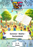 Vorschau - Arbeitsblätter - Sommer-Mathe-Arbeitsblatt: Textaufgaben u. Sachaufgaben 🌞📚 - Deckblatt