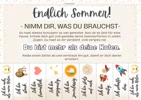 Vorschau - Bildkarten - Abreißzettel - Schuljahresende oder Halbjahr (auch als Zeugniszusatz verwendbar) - Seite 2