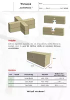 Vorschau - Arbeitsblätter - Werkstück - Zauberkreuz > Holz / Metall > Arbeitsplan + Stückliste inkl. Musterlösung - Deckblatt