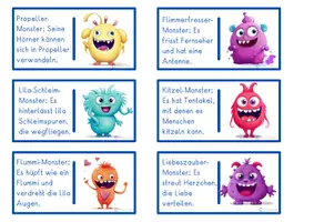 anteprima - Giochi - GRATUITO Deutsch DaZ Domino Monster Lesespiel - Pagina 1