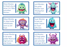 anteprima - Giochi - GRATUITO Deutsch DaZ Domino Monster Lesespiel - Pagina 2