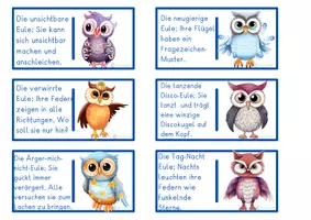 anteprima - Giochi - Tedesco Deutsch DaZ Domino Eulen Lesespiel - Pagina 1