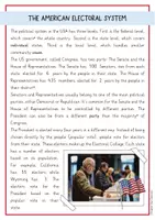 Vorschau - Arbeitsblätter - USA - American electoral system: reading comprehension and grammar (Englisch) - Seite 1