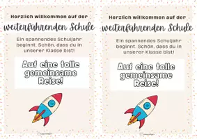 Vorschau - Bildkarten - Willkommensgruß - weiterführende Schule (als Geschenk, Anhänger, Karte,...) - Seite 3