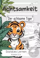 Vorschau - Arbeitsblätter - Achtsamkeit trainieren - mit dem Bilderbuch "Der achtsame Tiger" - Deckblatt