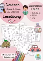 Vorschau - Unterrichtsreihen - Materialpaket: schwierige Laute und Buchstaben Deutsch 1.Klasse, 2.Klasse Miniheft, Rechtschreibung , Phonologische-Bewusstheit - Seite 1