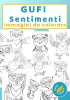 anteprima - Materiale per pittura e bricolage - 12 Gufi da colorare immagini sentimenti - Pagina di copertina