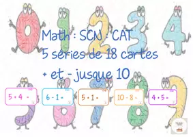 Aperçu - Jeux - Math : CAT + et - jusque 10 Séries 1 à 5 P1 - CP - Page de couverture