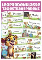 Vorschau - Poster - Leopardenklasse Tagestransparenz Klassentier Leopard - Deckblatt