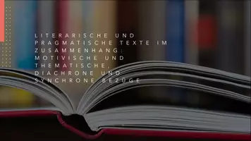 Vorschau - Präsentationen/Tafelbilder - Unterrichtseinstieg: Literarische und pragmatische Texte im Zusammenhang: motivische und thematische, diachrone und synchrone Bezüge - Deckblatt