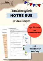Vorschau - Unterrichtsreihen - Simulation globale Notre rue 2. Lernjahr Lernaufgaben - Deckblatt