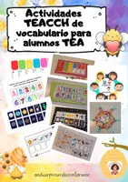 Vista previa - Refuerzo / NEE / Materiales de apoyo - Actividades TEACCH de vocabulario para alumnos TEA. - Portada