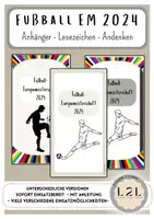 Vorschau - Bildkarten - Fußball Europameisterschaft 2024 - Anhänger für Geschenke / Lesezeichen / Andenken - Deckblatt
