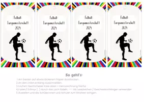 Vorschau - Bildkarten - Fußball Europameisterschaft 2024 - Anhänger für Geschenke / Lesezeichen / Andenken - Seite 1