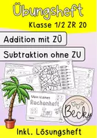 Vorschau - Arbeitsblätter - Übungsheft Addition und Subtraktion ZR 20 mit ZÜ ohne ZU - Deckblatt