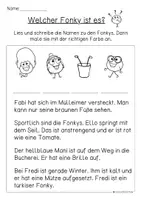 Vorschau - Arbeitsblätter - Wer ist es? Leseverständnis mit den Fonkys - Seite 3