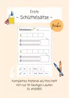 Vorschau - Arbeitsblätter - FREEBIE Erste Schüttelsätze - Sätze schreiben lernen - Deckblatt