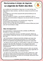 Aperçu - Matériel pour travaux manuels / dessin - La Légende de Robin des Bois - Marionnettes à Doigts - Page 1
