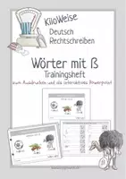 Vorschau - Arbeitsblätter - Trainingsheft in Papierform und interaktiv: Wörter mit ß - Deckblatt