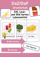 Vorschau - Arbeitsblätter - XXL Lesekarten Lebensmittel - DaZ/DaF, Deutsch (Grundschule) - Deckblatt