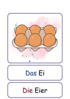Vorschau - Arbeitsblätter - XXL Lesekarten Lebensmittel Einzahl und Mehrzahl - DaZ/DaF, Deutsch (Grundschule) - Seite 1
