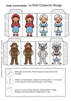 Aperçu - Matériel pour travaux manuels / dessin - Le Petit Chaperon Rouge - Marionnettes à Doigts - Conte de Fées - Page 2