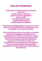 Aperçu - Jeux - Jeux de Vocabulaire Thème L'été pour FLE - Page 1