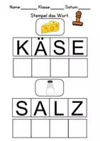 Vorschau - Arbeitsblätter - Lebensmittel Wörter stempeln - DaZ/DaF, Deutsch (Grundschule) - Seite 3