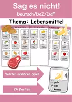 Vorschau - Arbeitsblätter - Sag es nicht Lebensmittel - DaZ/DaF, Deutsch (Spiel) - Deckblatt