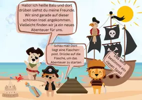 Vorschau - Stundenentwürfe - Interaktive PDF Escape room (Schatzsuche) Deutsch Nomen,Verben,Adjektive - Seite 1