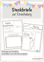 Vorschau - Arbeitsblätter - Steckbrief/ Portfolio-Einlagen Einschulung Klasse 1 - Deckblatt