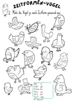 Vorschau - Arbeitsblätter - Zeitformen des Verbs Ausmalbild - Deckblatt