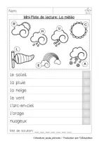 Aperçu - Feuilles d'exercices - Mini Piste de Lecture: La météo - Page 1