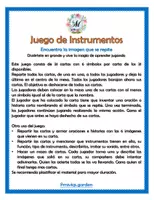 Vista previa - Juegos / Gamificación - Juego de cartas Instrumentos (Instruments matching pairs) - página 1