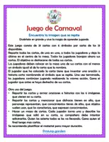 Vista previa - Juegos / Gamificación - Juego de cartas de Carnaval (Carnival matching pairs) - página 1