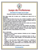 Vista previa - Juegos / Gamificación - Juego con las Profesiones (Profession matching pairs) - página 1