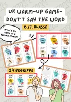 Vorschau - Arbeitsblätter - UK Warm-Up-Game "Don't say the word" | Englisch, Klasse 6.-7. | London, Great Britain, Aufwärmspiel - Deckblatt
