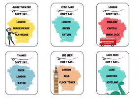 Vorschau - Arbeitsblätter - UK Warm-Up-Game "Don't say the word" | Englisch, Klasse 6.-7. | London, Great Britain, Aufwärmspiel - Seite 1