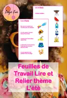 Aperçu - Feuilles d'exercices - Feuilles d'exercise Lis et Relie thème l'été en 3 niveaux - Page de couverture