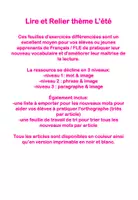 Aperçu - Feuilles d'exercices - Feuilles d'exercise Lis et Relie thème l'été en 3 niveaux - Page 1
