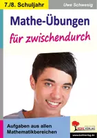 Vorschau - Arbeitsblätter - Mathe-Übungen für zwischendurch Klasse 7–8 | Mathematik Sekundarstufe I | Binomische Formeln, Gleichungssysteme, Prozentrechnung, Zinsrechnung, Textaufgaben, Lösungen - Deckblatt