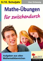 Vorschau - Arbeitsblätter - Mathe-Übungen für zwischendurch Klasse 9-10 | Mathematik Sekundarstufe I | Gleichungssysteme, Pythagoras, Zinseszins, Geometrie, Körperberechnung, Lösungen - Deckblatt