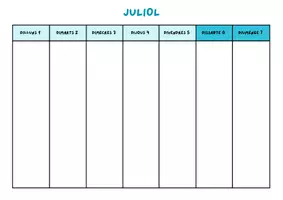 Vista previa - Decoración del aula - Organitzador semanal - Mes de Juliol - página 2