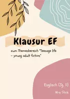 Vorschau - Klassenarbeiten - Klausur zum Themenbereich "Teenage Life" (HV und Schreiben) (inkl. EWH) - Deckblatt