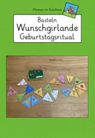 Vorschau - Mal- und Bastelvorlagen - Geburtstagsritual: Wunschgirlande mit Box - Deckblatt