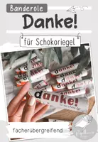 Vorschau - Mal- und Bastelvorlagen - Banderole Schokoriegel | Danke für die schöne Zeit! | Abschiedsgeschenk - Deckblatt